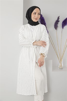 Puantiye Desenli Kimono