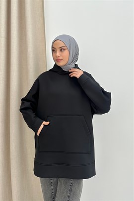 Scuba Kapüşonlu Sweat Siyah