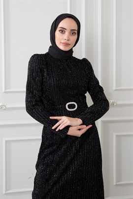 Simena Payet Elbise Siyah
