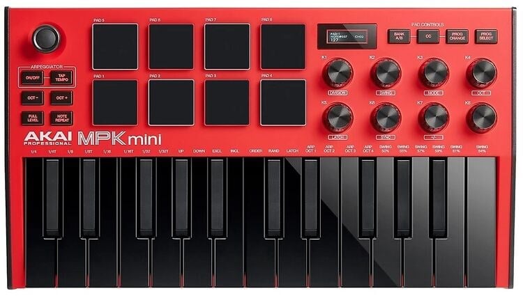 AKAI MPKMINI 3 Kırmızı MIDI Klavye
