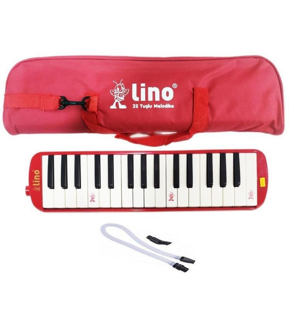 Lino 32 Tuşlu Melodika Bez Çantalı (Kırmızı)