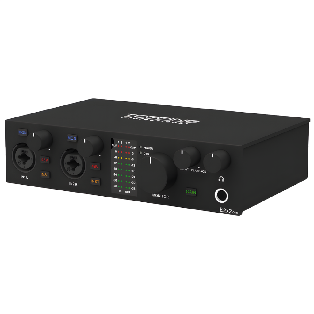 Topping Professional E2x2 OTG Ses Kartı (Siyah)