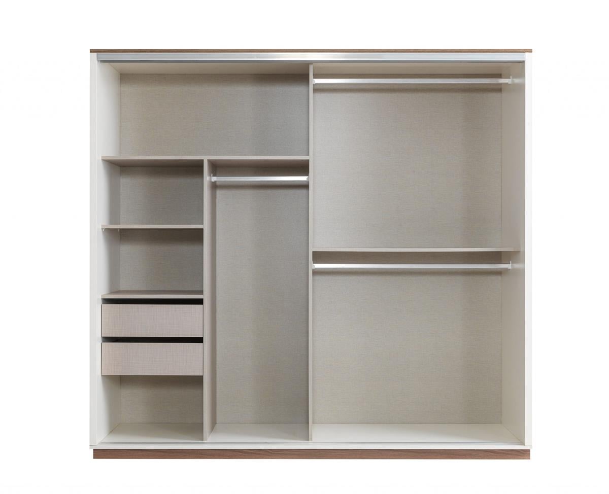 SÜRGÜLÜ GARDROP 230 LUK KREM/CEVİZ