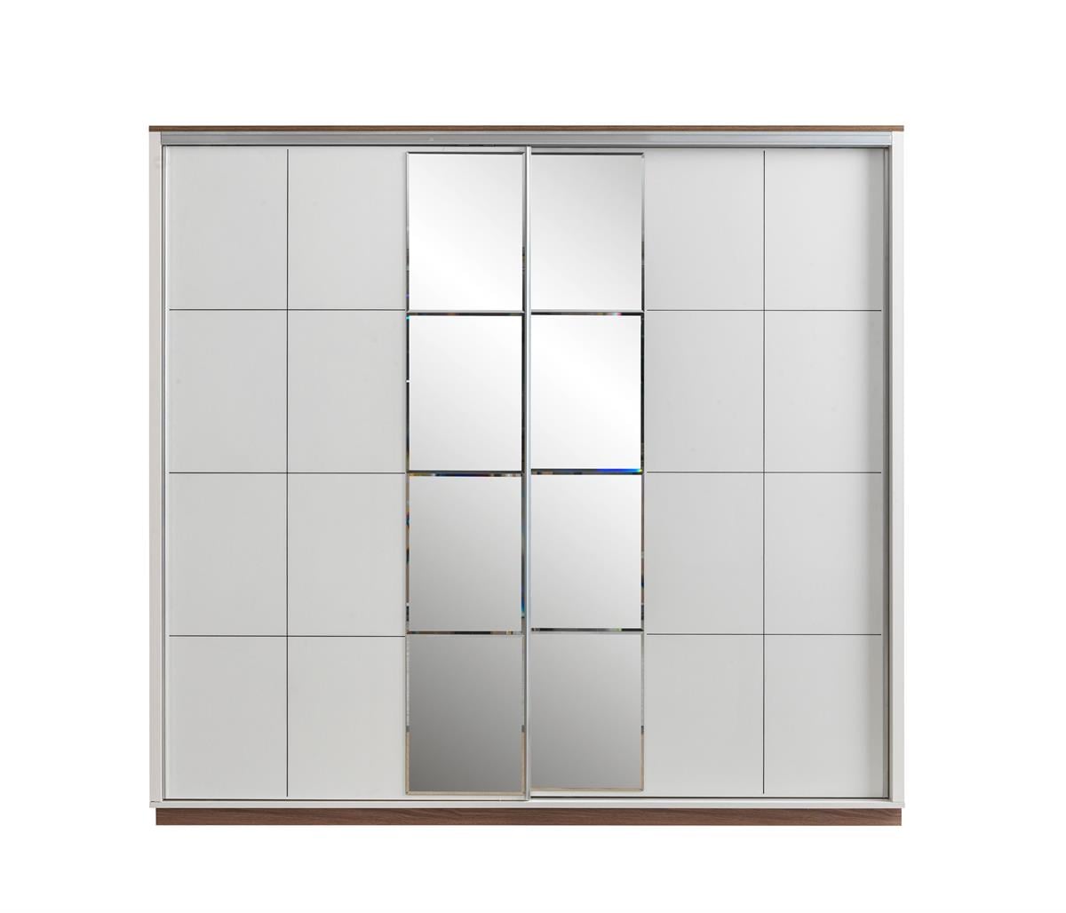SÜRGÜLÜ GARDROP 230 LUK KREM/CEVİZ