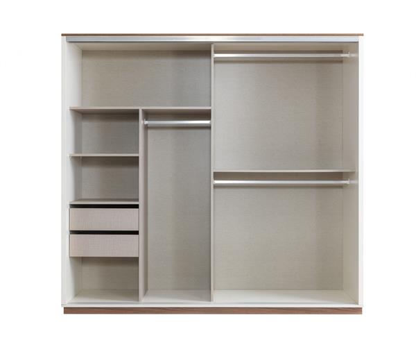 SÜRGÜLÜ GARDROP 230 LUK KREM/CEVİZ