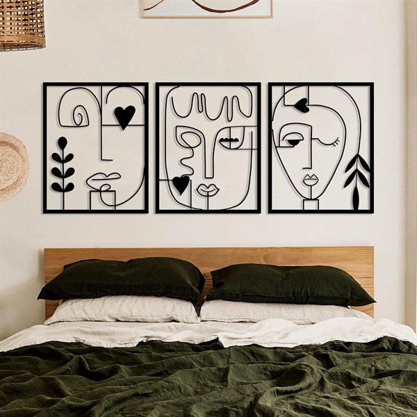 Picasso Stili 3'lü Set Duvar Dekoru