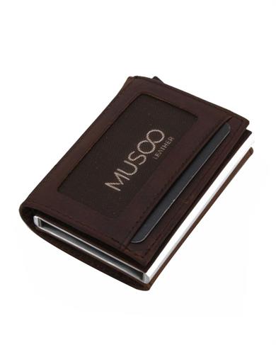 Musoo 3216f  Mekanizmalı Kartlık 5 Kart Kapasiteli Kahve Nubuk