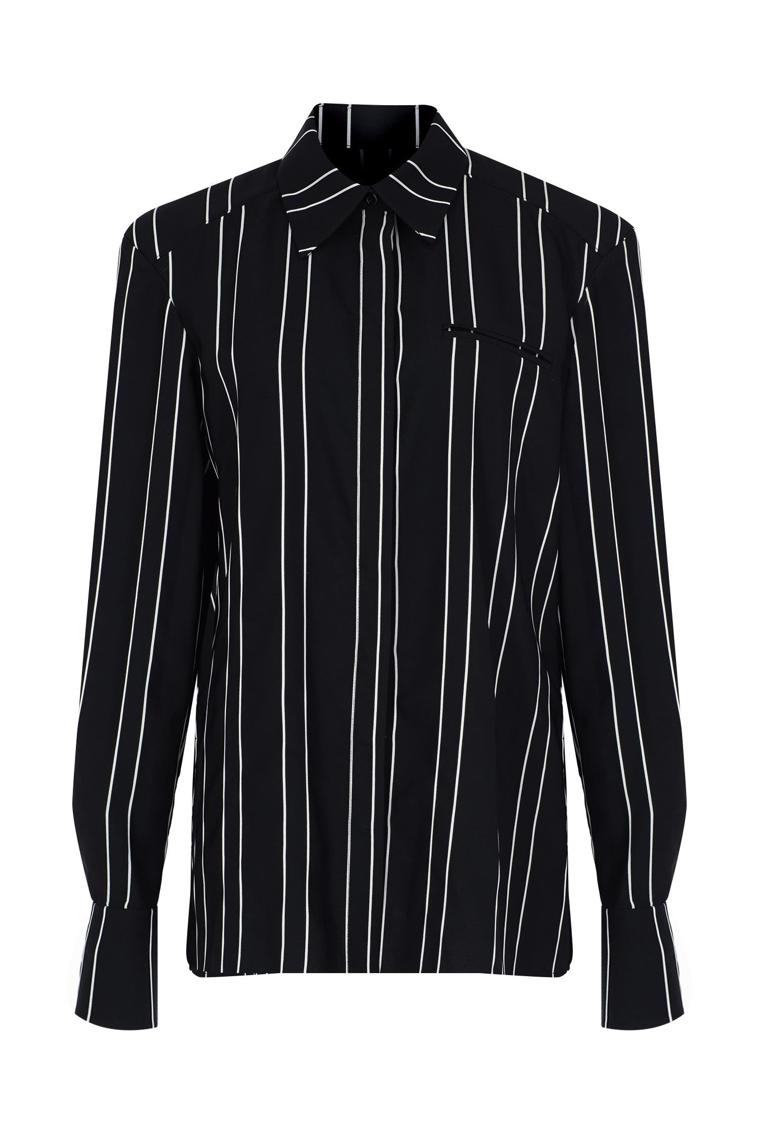 Black Striped Padded Shirt 