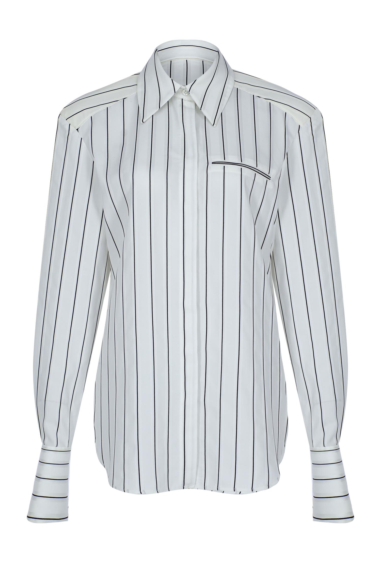 White Striped Padded Shirt 