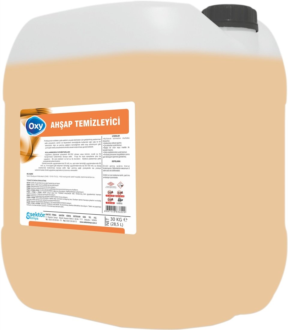 Ahşap Yüzey Temizlik ve BakımOxy Ahşap Temizleyici 19,6 Lt