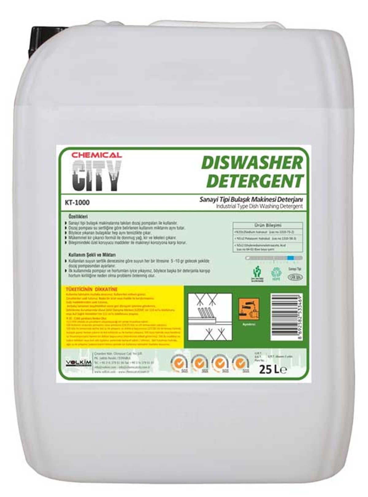 Bulaşık Makinesi KimyasalıChemical City K-100 End. Bulaşık Makina Deterjanı 25 Kg