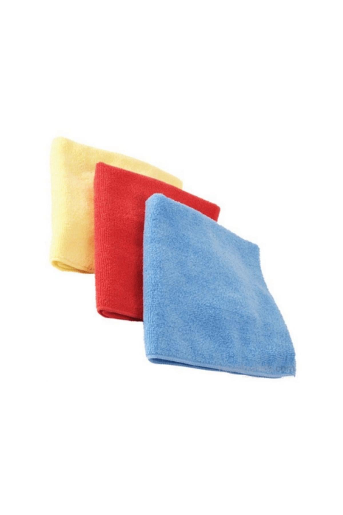 Mikrofiber Cam ve Genel Temizlik Bezi Parlak Dokulu 40x40cm Sarı Yeşil Mavi Kırmızı Renk Seçenekli
