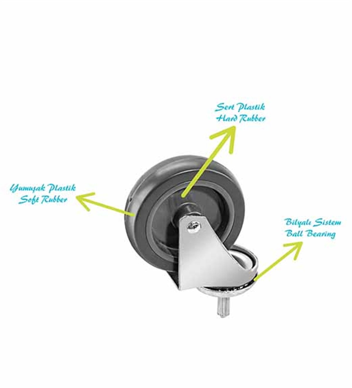 Çift Kovalı Paspas Arabası Mimoza 752