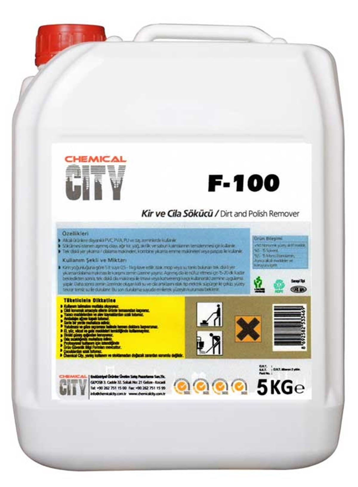 Cila ve Kir ÇözücüChemical City F - 100 Kir Ve Cila Söküçü 20 Kg