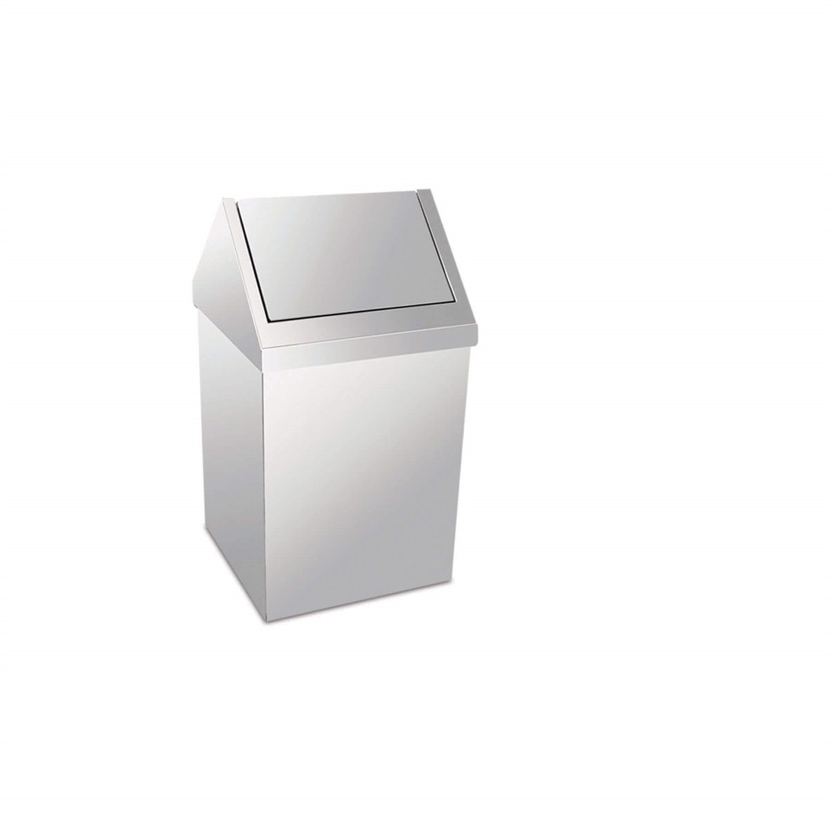 Çöp Kutusu Krom Çatı Kapaklı Çöp Kovası 36 Lt