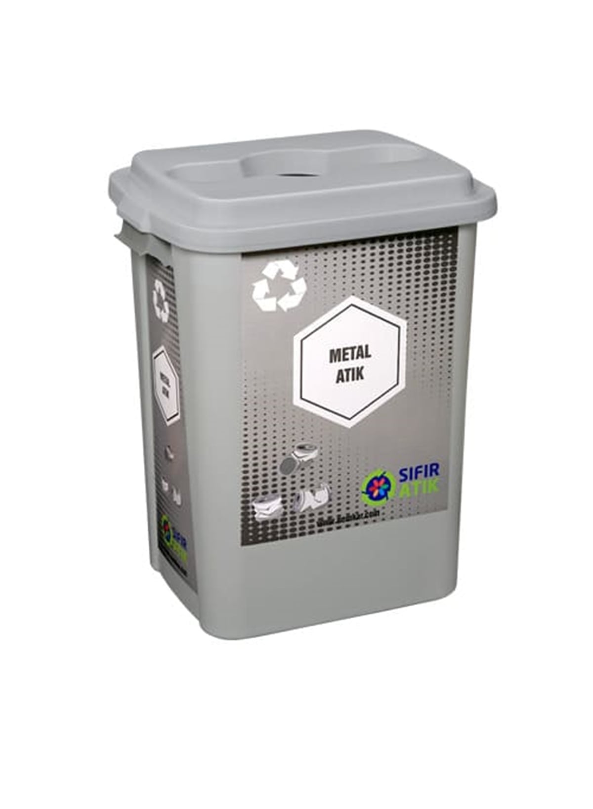 Geri Dönüşüm Atık KutusuSıfır Atık Kovası Metal 70 Lt