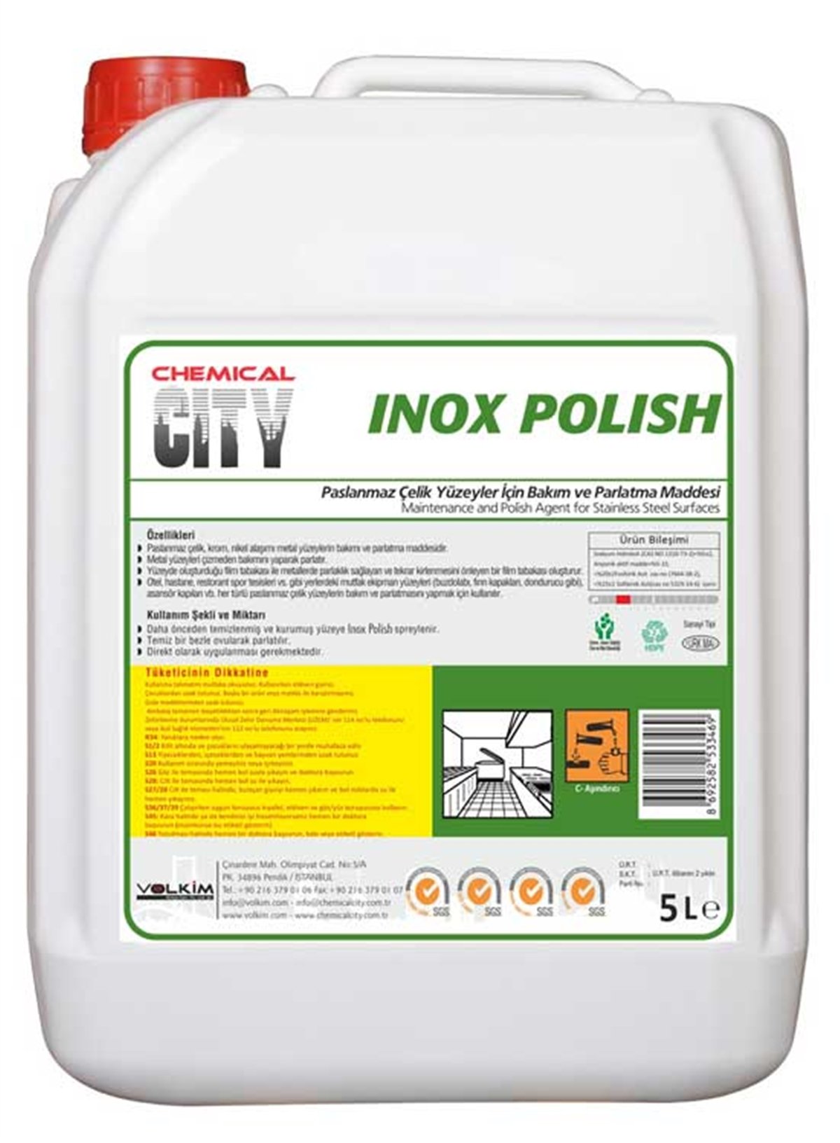 Metal ParlatıcıChemical City Inox Polish Paslanmaz Çelik Temizleme Ve Parlatma 4,5 Kg