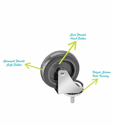 Çift Kovalı Paspas Arabası Mimoza 757