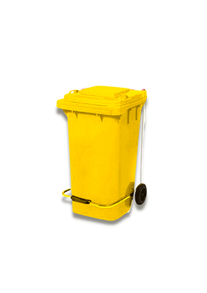 Tekerlekli Çöp Konteyneri Renkli 120 LT Pedallı