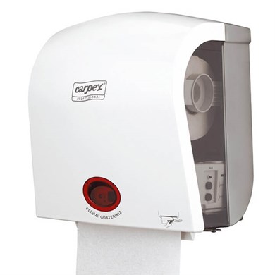 Fotoselli Kağıt Havlu DispenseriKağıt Dispenser Nature Elektrik+Pil (Butonlu) Carpex Beyaz