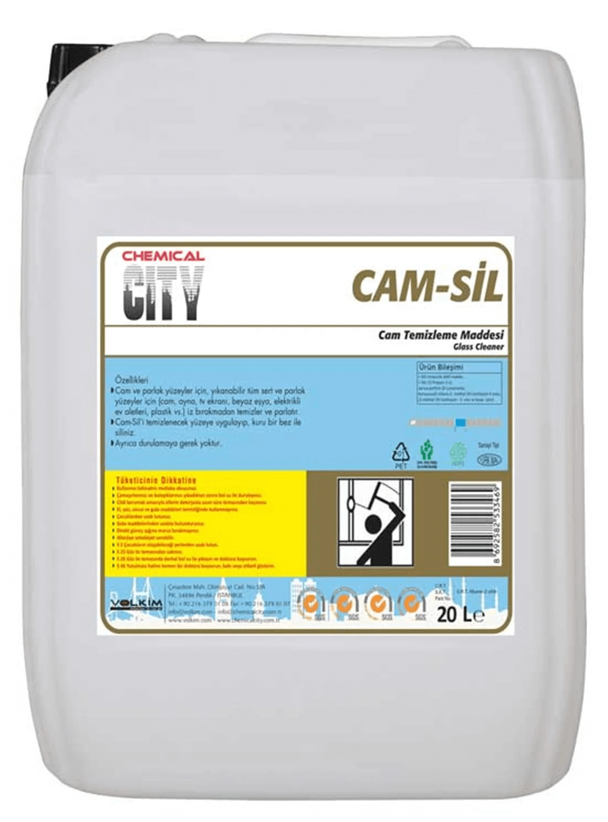 Cam TemizliğiC.CITY CAMSİL CAM TEMİZLEME MADDESİ WC BANYO TEMİZLİK ÜRÜNLERİ 5 KG