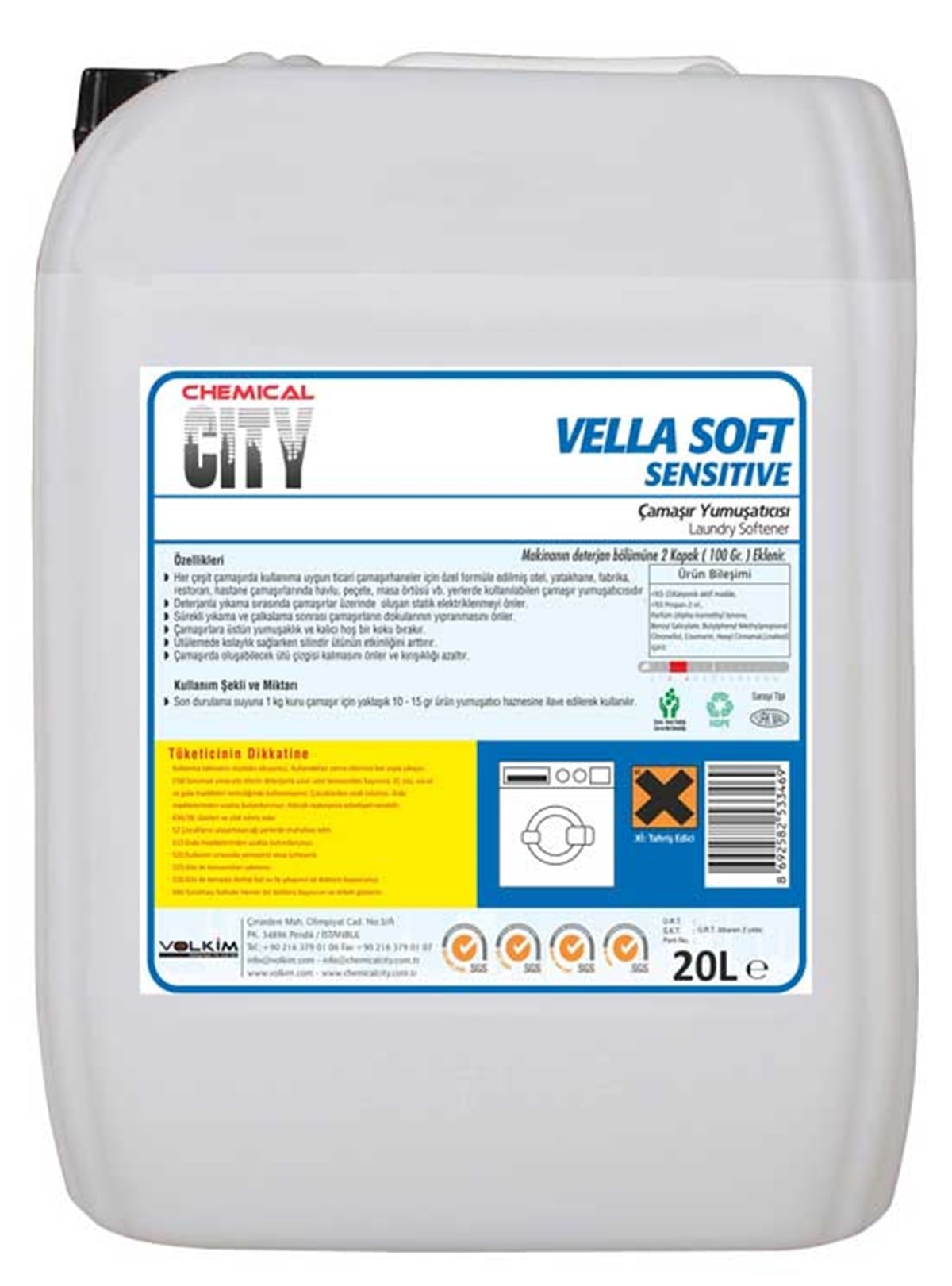 Çamaşır TemizliğiChemical City LavSoft Extra Çamaşır Yumuşatıcısı 20 Kg