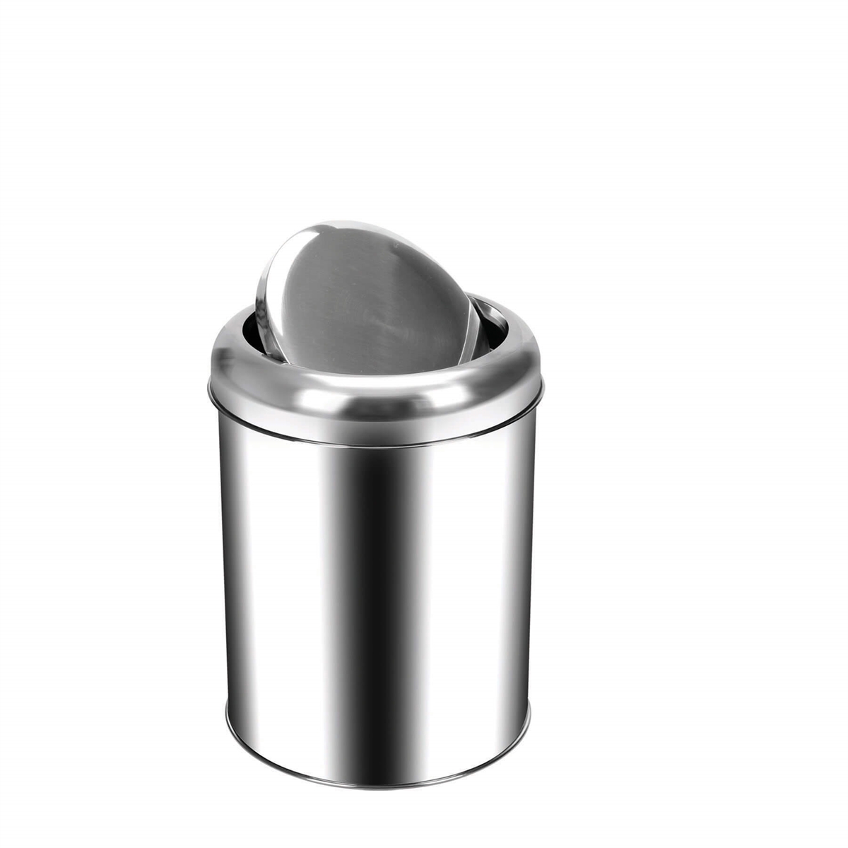 Çöp Kutusu Krom Pratik Kapaklı Çöp Kovası 11 Lt.
