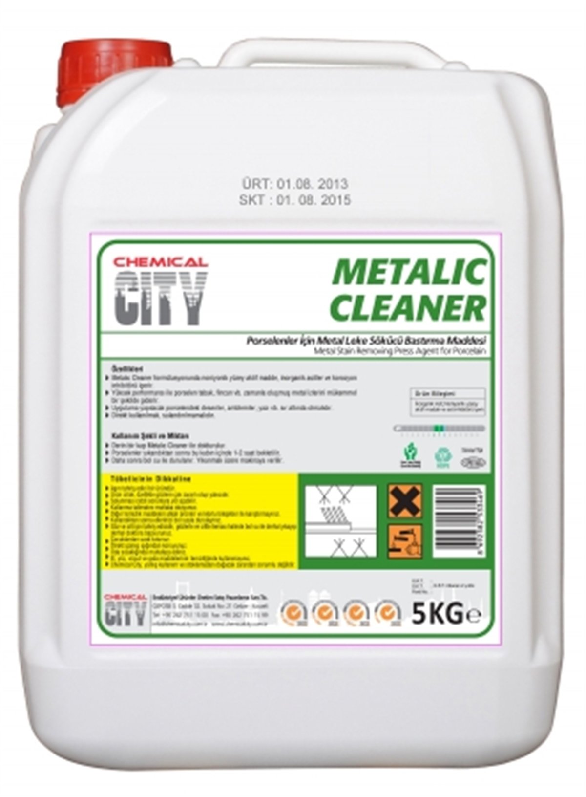 Elde BulaşıkChemical City Metalic Cleaner Porselen Tabakları İçin Metal İz Giderici 5 Kg