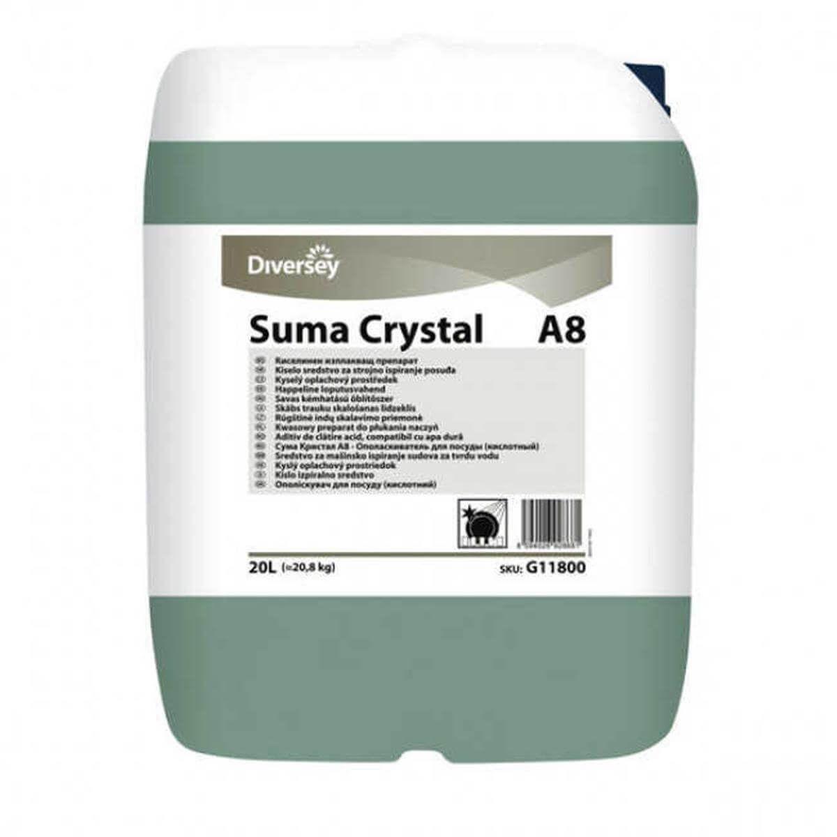 Endüstriyel Bulaşık Makinesi DeterjanıDİVERSEY SUMA CRYSTAL A8 SERT SULAR İÇİN BULAŞIK MAKİNESİ DURULAMA MADDESİ