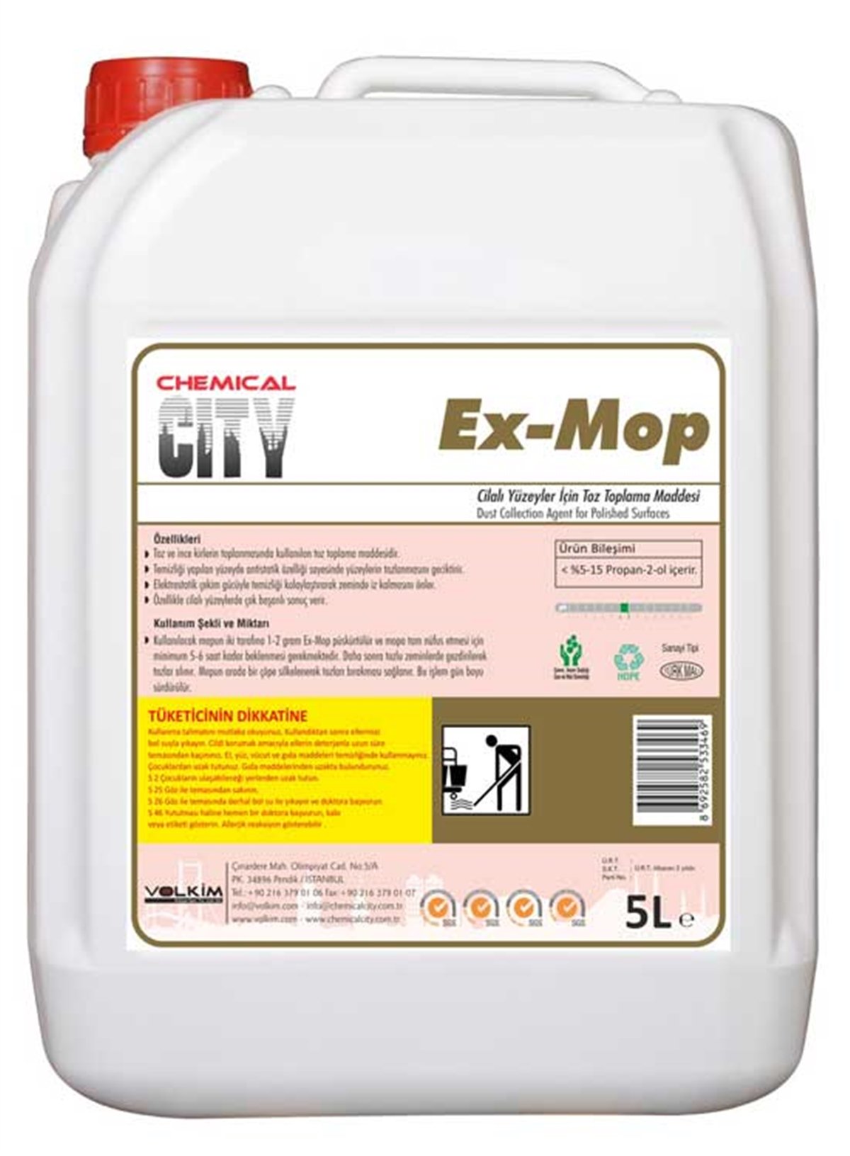 Genel Yüzey TemizleyiciChemical City Ex-Mop Toz Toplama Maddesi 5 Kg