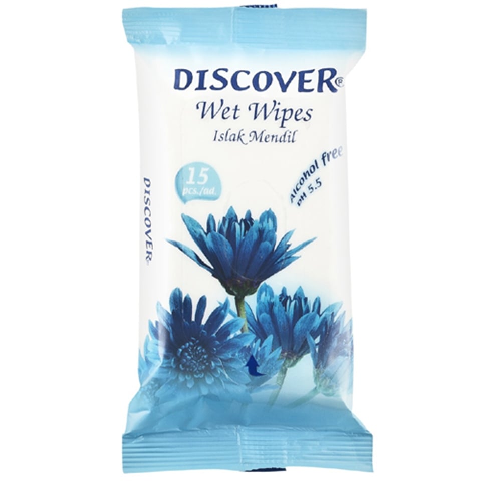 Islak MendilDiscover Cep Mendili Mavi 15 Yaprak