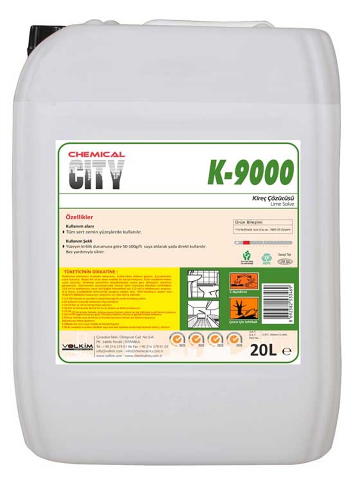 Kireç ÇözücüChemical City K-9000 Kireç Çözücüsü 20 Kg
