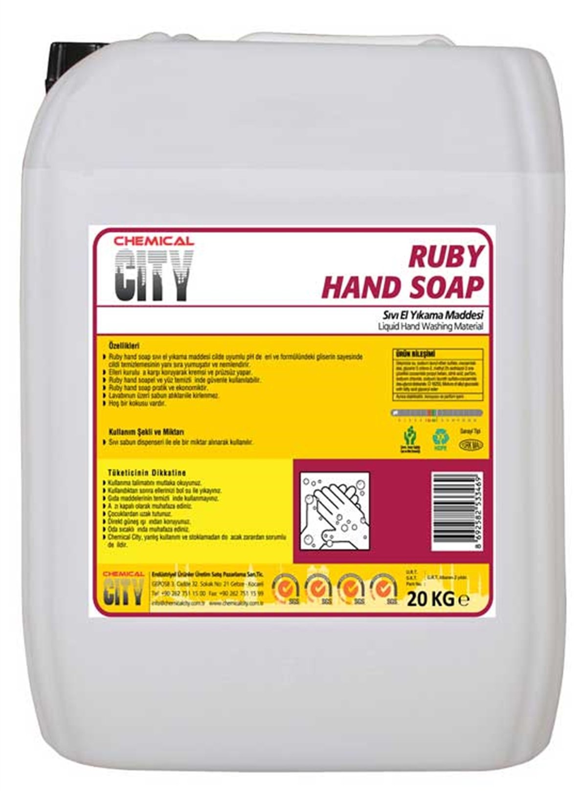 Likit SabunChemical City Ruby Sıvı El Yıkama Maddesi 20 Kg