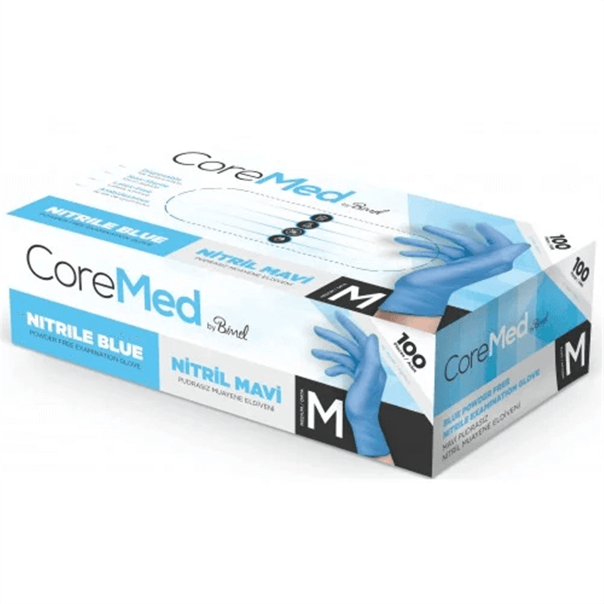Nitril EldivenCOREMED NİTRİL MAVİ PUDRASIZ ELDİVEN - M