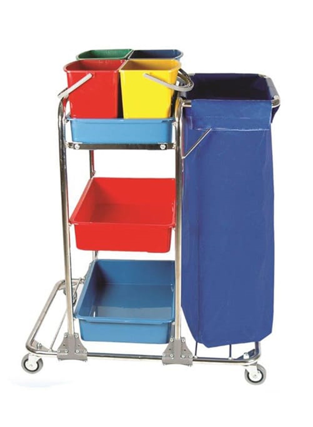 Temizlik ArabasıTek Torbalı Krom Kat Hizmetleri Arabası