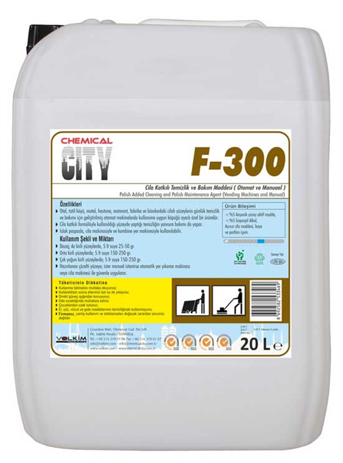 Zemin CilasıChemical City F - 300 Cila Bakım Maddesi 20 Kg