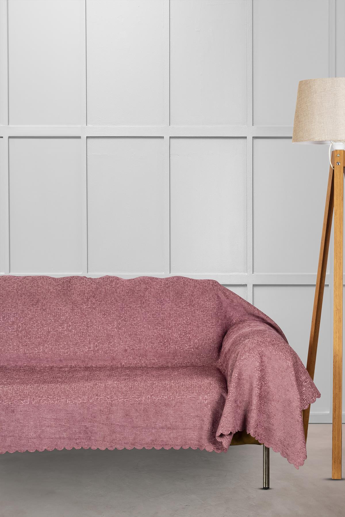 Jakar Şönil Kaymaz Koltuk Örtüsü Şalı Standart en 175cm x boy 300cm Açık Gül