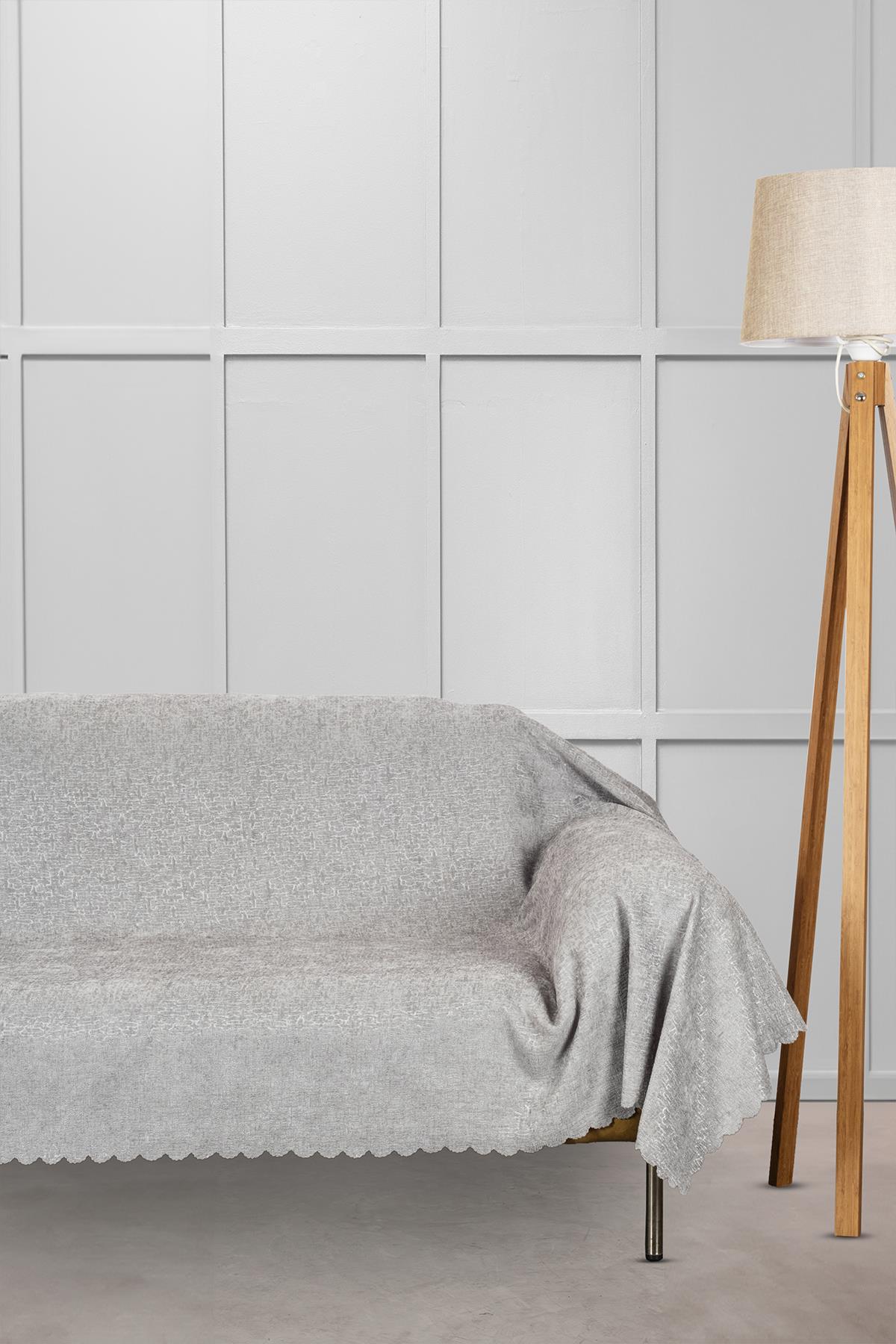 Jakar Şönil Kaymaz Koltuk Örtüsü Şalı Standart en 175cm x boy 300cm Gri