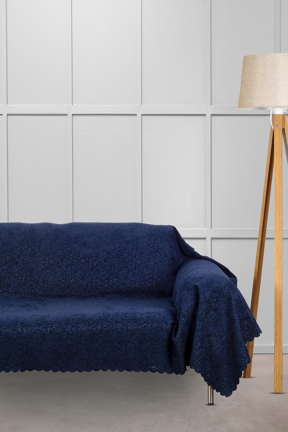 Jakar Şönil Kaymaz Koltuk Örtüsü Şalı Standart en 175cm x boy 300cm Lacivert