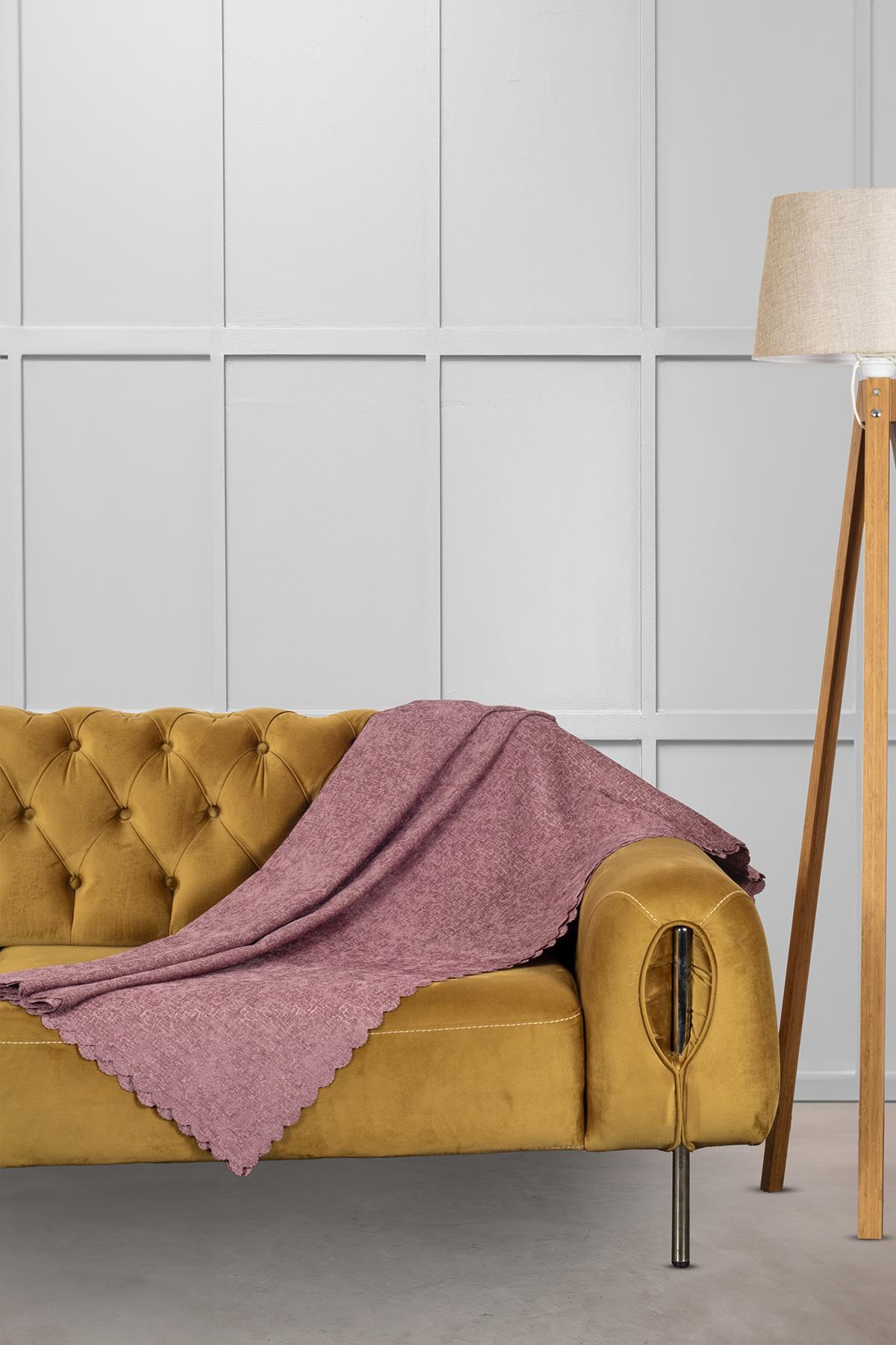 Jakar Şönil Kaymaz Koltuk Örtüsü Şalı Standart En 175cm X Boy 215cm Açık Gül