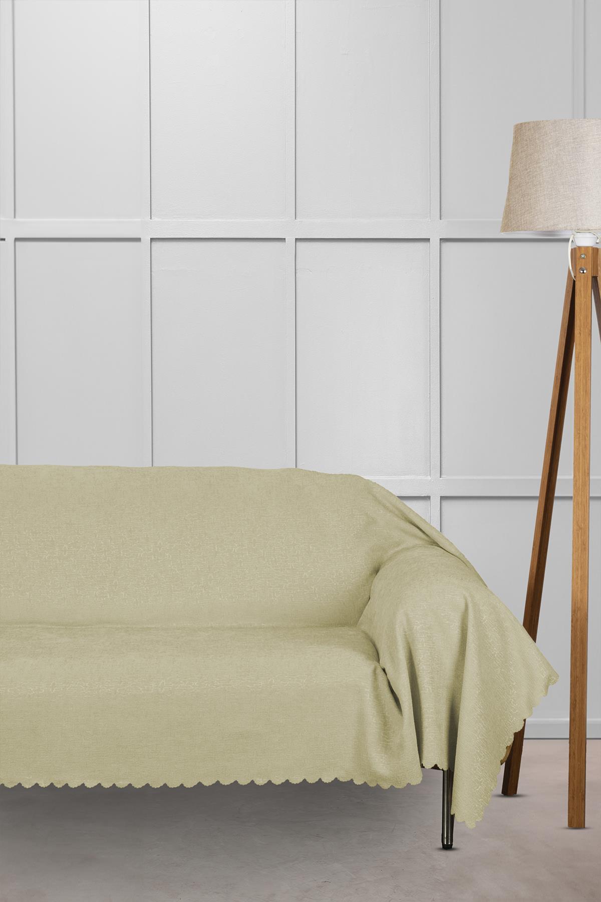 Jakar Şönil Kaymaz Koltuk Örtüsü Şalı Standart en 175cm x boy 300cm Krem