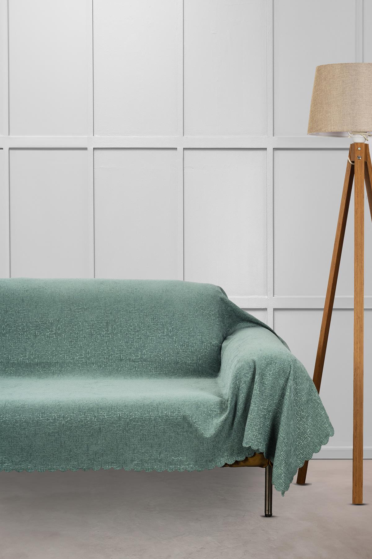 Jakar Şönil Kaymaz Koltuk Örtüsü Şalı Standart en 175cm x boy 300cm Su Yeşili