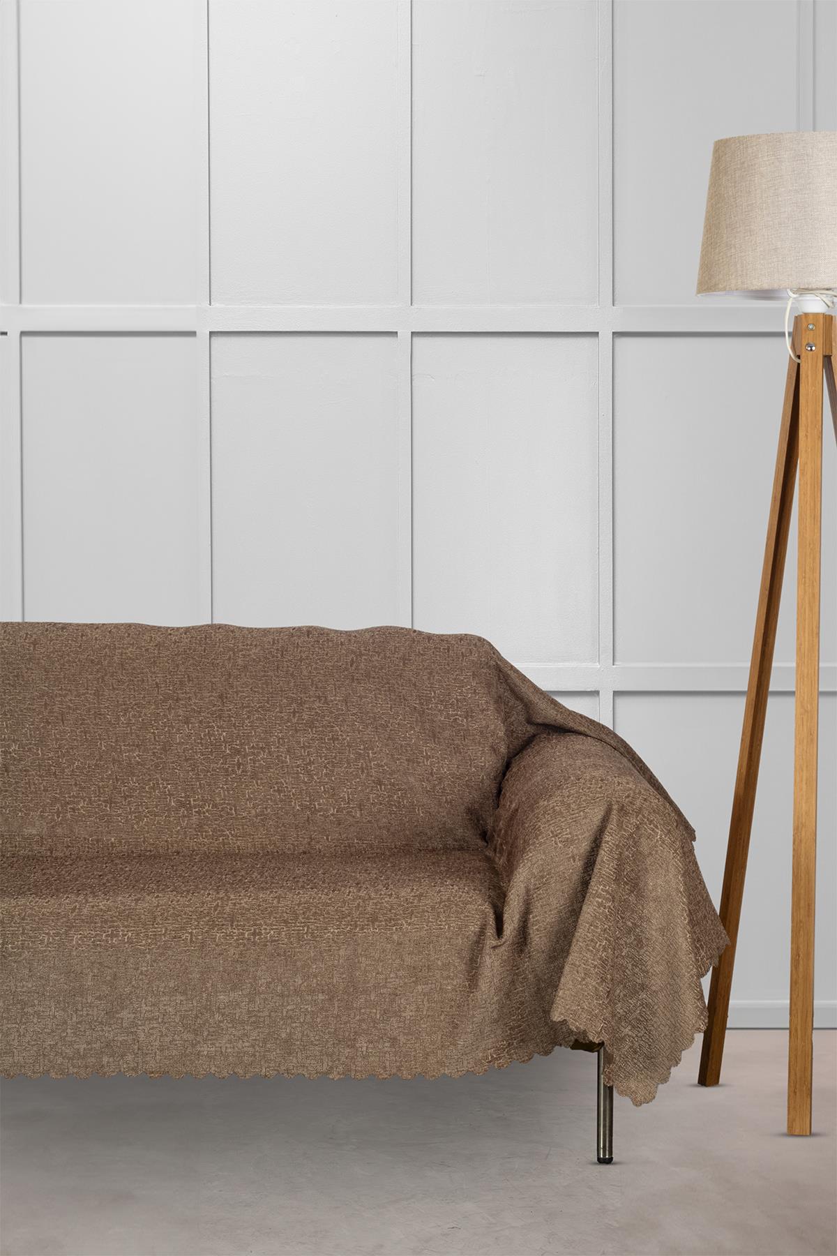 Jakar Şönil Kaymaz Koltuk Örtüsü Şalı Standart en 175cm x boy 300cm Vizon