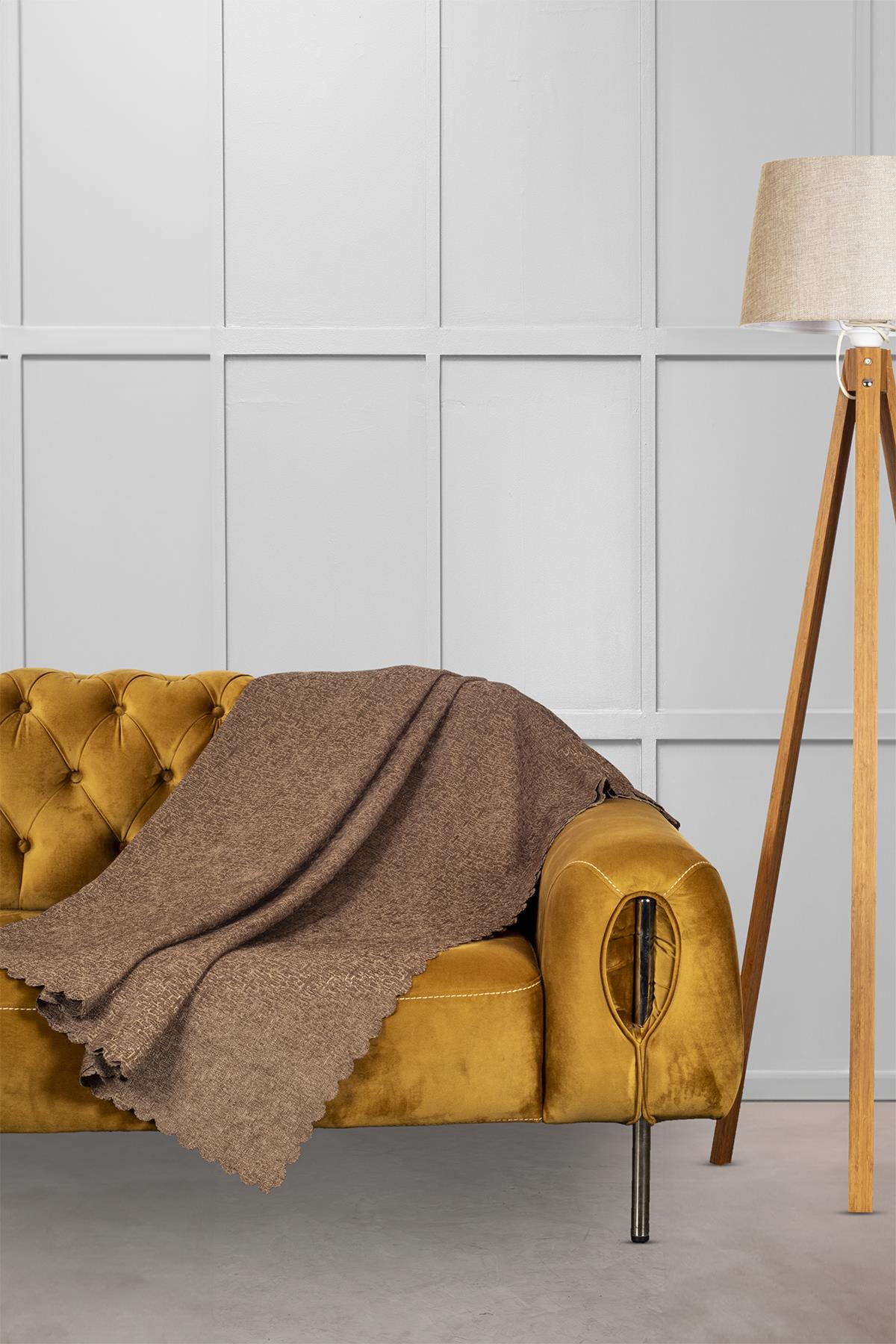 Jakar Şönil Kaymaz Koltuk Örtüsü Şalı Standart En 175cm X Boy 215cm Vizon