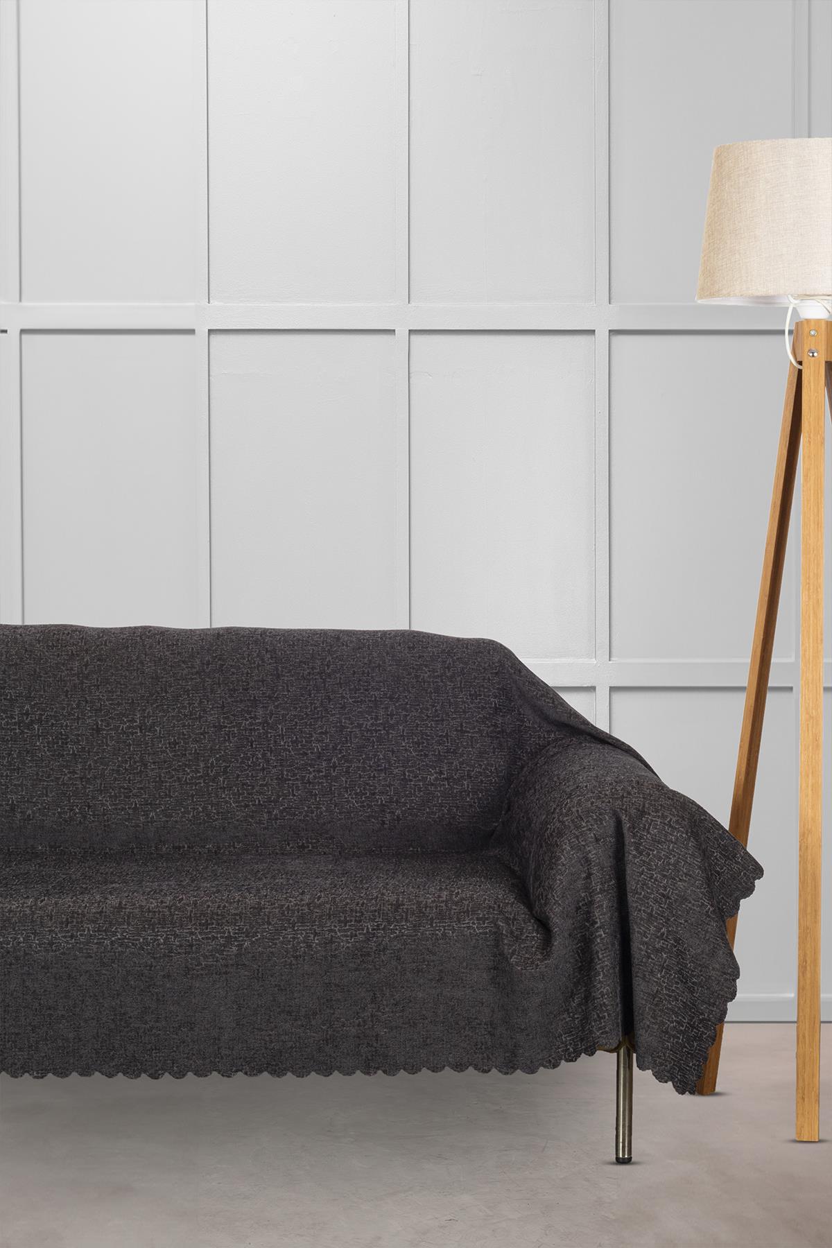 Jakar Şönil Kaymaz Koltuk Örtüsü Şalı Standart en 175cm x boy 300cm Kül