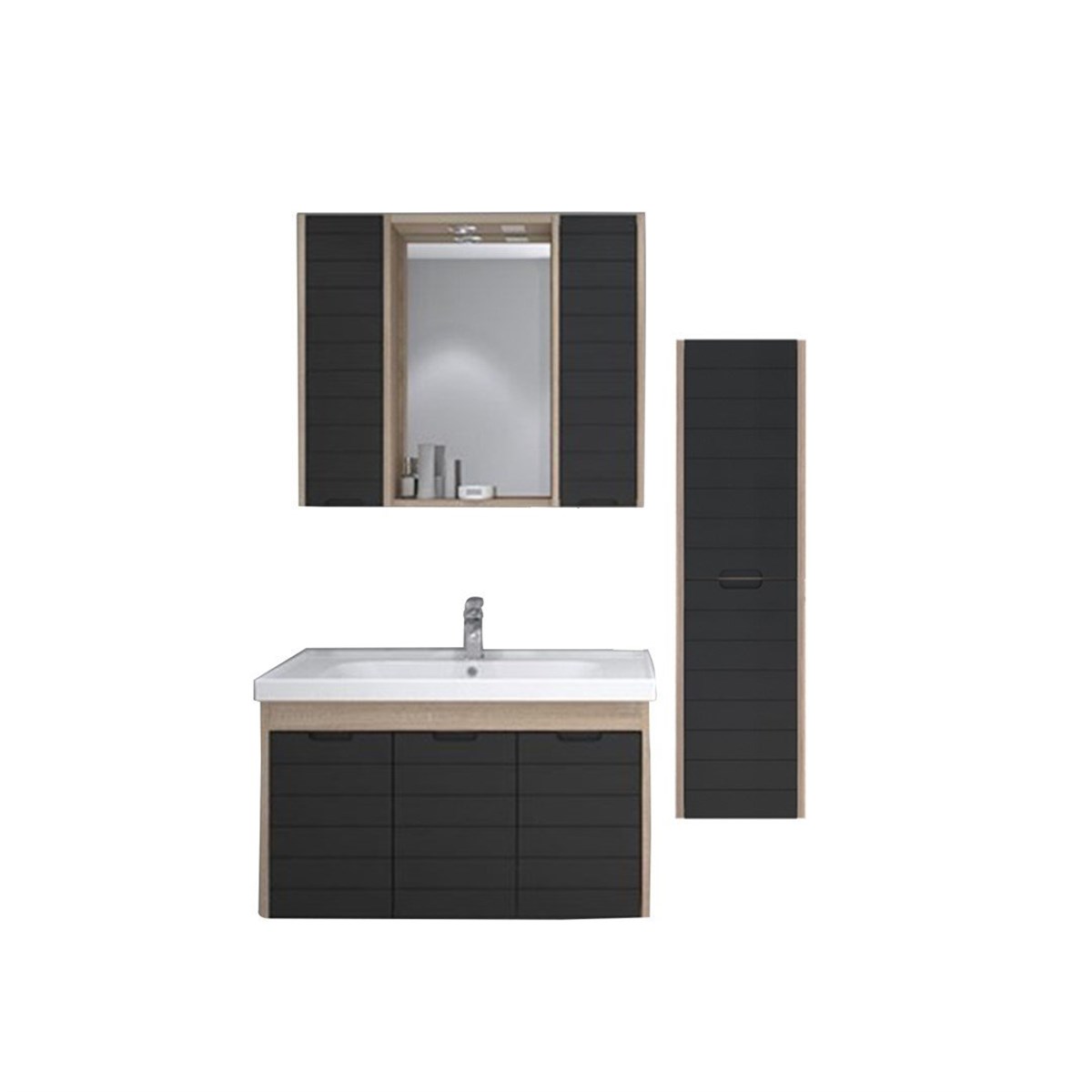 Denko Mostar 90 cm Banyo Dolabı + Boy Dolabı
