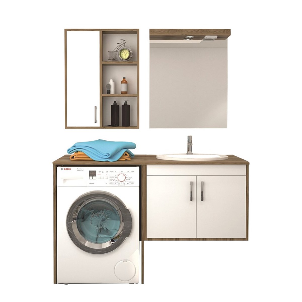 Denko Omega 140 cm Banyo + Çamaşır Dolabı