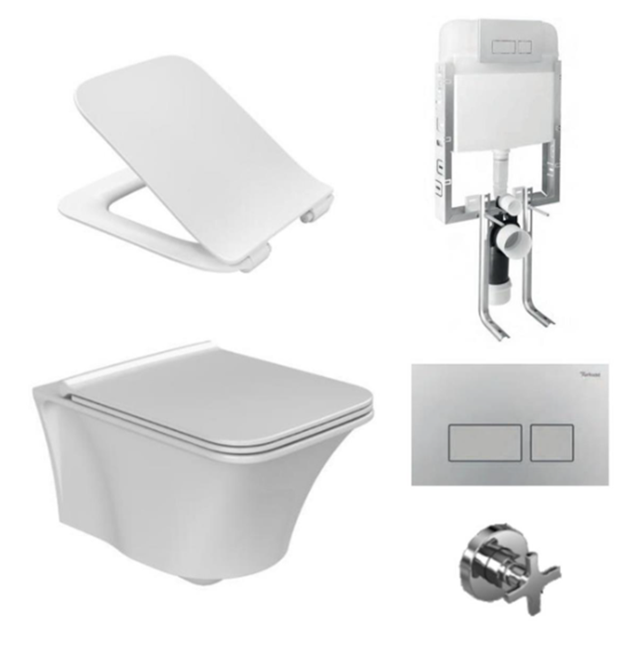 Turkuaz Cerastyle İbiza Rimless Asma Klozet ve Gömme Rezervuar Tam Set