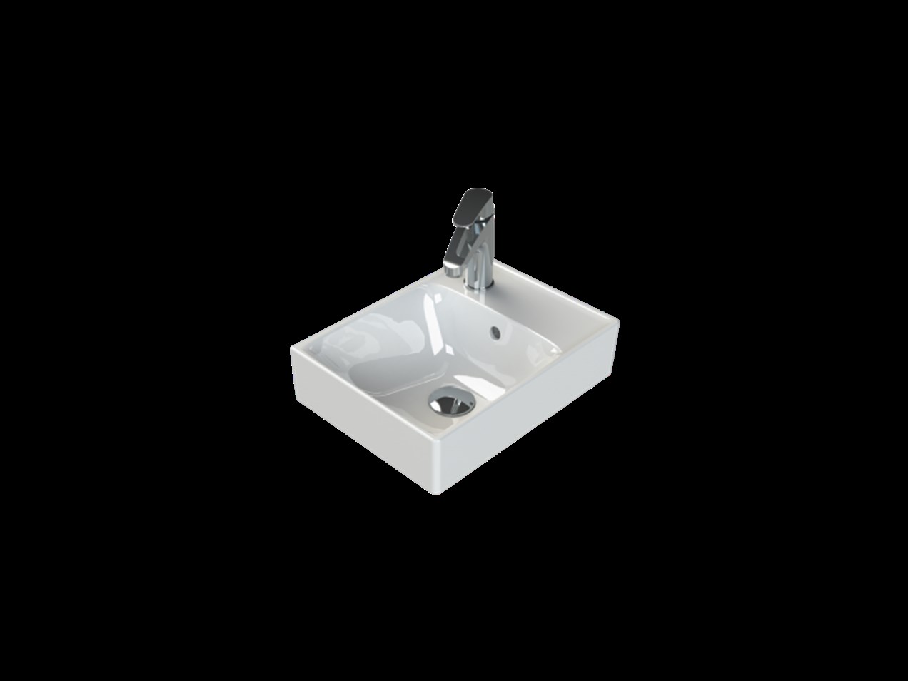 Cerastyle Sharp 40 x 30 cm Etajerli Lavabo - Banyostyle.com
