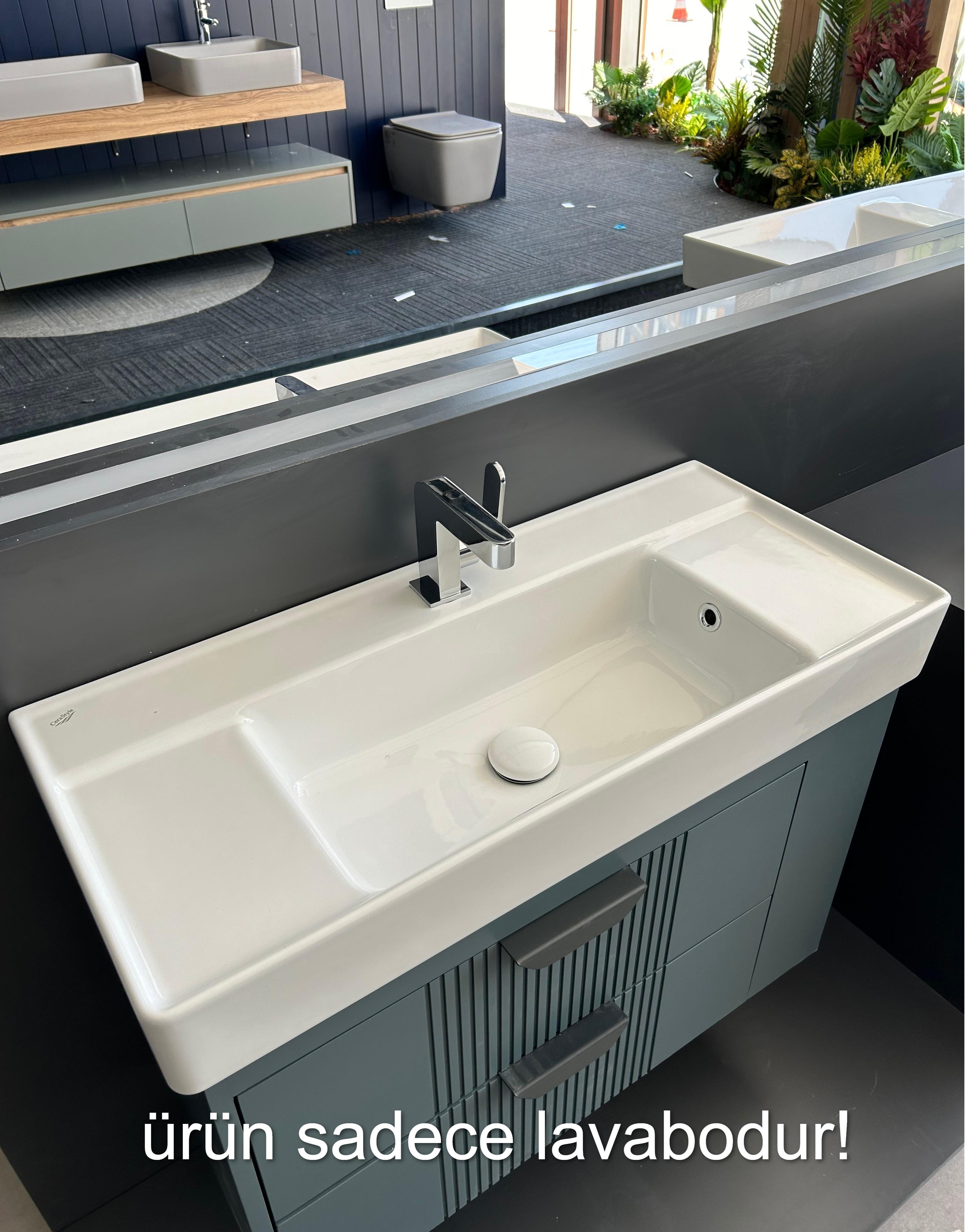 Cerastyle Sharp 85 x 38 cm Etajerli Lavabo